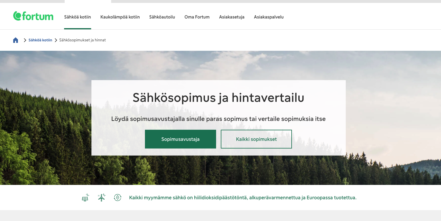 Fortum - sähköyhtiö vertailussa